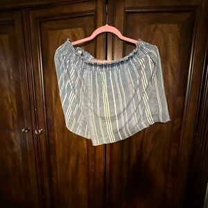 Light weigh striped elastic waist shorts